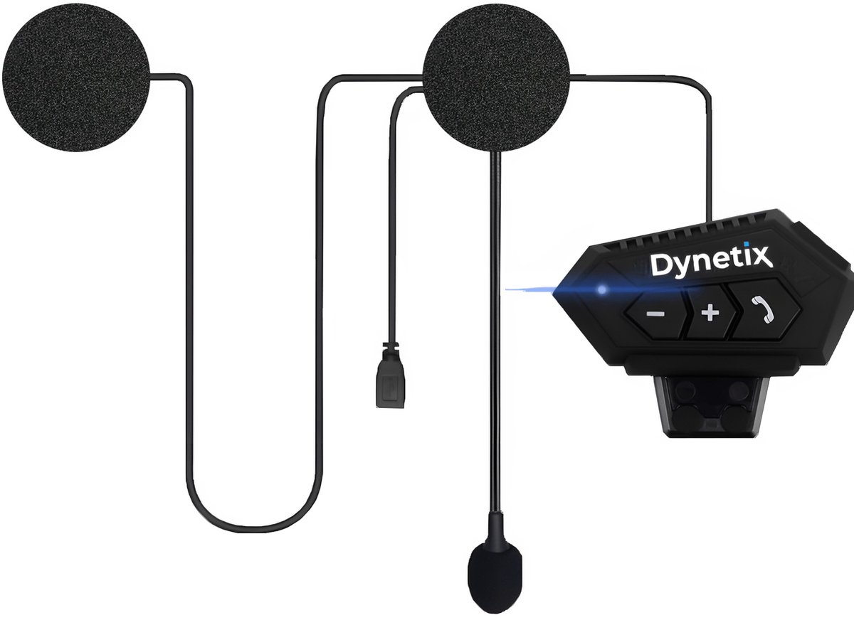 Dynetix® Motorhelm Headset | Communicatiesysteem | Bluetooth Intercom | Weerbestendig