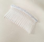 Zilverkleurige Haarkam Kristal - Youhomy accessoires haarsieraden- Hair jewelry Insteekkam 8 X5 CM- Haar accessoire- Haarspelden- haarsieraden Bruid| Feest| Gala