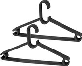 Storage Solutions kledinghangers - set van 20x - kunststof - zwart