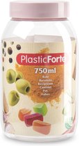 Forte Plastics Pot de conservation/pot de conservation - 750 ml - plastique - vieux rose - L9 x H15 cm