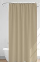 Urban Living Douchegordijn met ringen - beige - polyester - 180 x 200 cm - Voor bad en douche