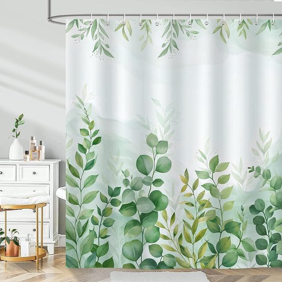 MSV douchegordijn Bamboo groen 180cm