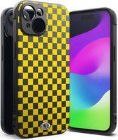 Ringke Onyx Design - Hoesje Geschikt voor Apple iPhone 15 - Back Cover Flexibel TPU - Militaire Standaard - Checkerboard