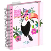 Lannoo Graphics - Diary DIY 2024 - Agenda 2024 - Do It Yourself - Wire-O - PAPER SALADE - Toucan - 7d/2p - 4Talig - 140 x 165 mm