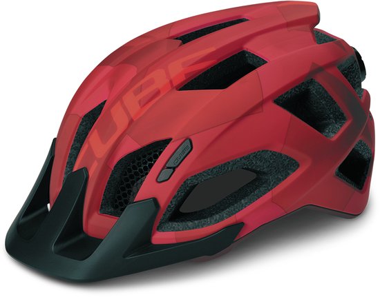 CUBE Casque de vélo Pathos - Casque de VTT - 15 trous d'aération - Système d'ajustement SNAP 360 - Montage X-Lock - L - 57-62 cm - Rouge