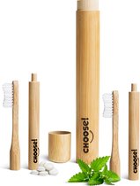 CHOOSE Bamboe Tandenborstel Set - 2x Bamboe Tandenborstel - Tandenborstelhouder