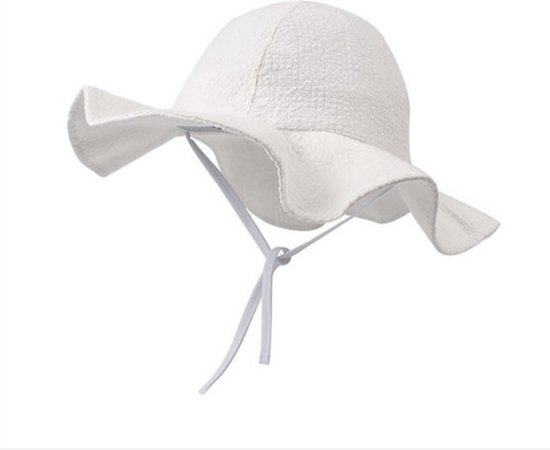 Chapeau de Soleil Bébé Chapeau de Plage Protection UV - Wit