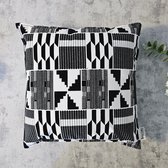 Cushion cover 45x45cm | Decorative Pillowcase | Bohemian Style Geometric 'Kente' Bogolan Inspired Print Home Decor Throw Pillow Cotton Ethnic Cushion Cover