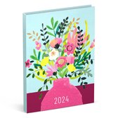 Lannoo Graphics - Agenda 2024 - Agenda 2024 - SALADE PAPIER - Fleurs - 7j/2p - 4 Langues - 110 x 150 mm