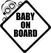 Sticker - Baby on Board - Grappig - Autosticker - Zwart - 10x10cm