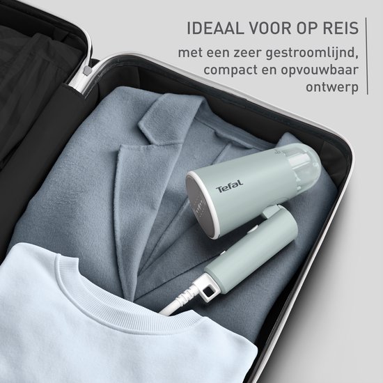Tefal Origin Travel DT1034 - Kledingstomer - Compact - Opvouwbaar - Ideaal voor Reizen - Handstomer - Eucalyptus - 1200W