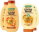 Garnier Loving Blends Honing Goud - Shampoo 2x 300 ml & Conditioner 2x 250 ml – Pakket