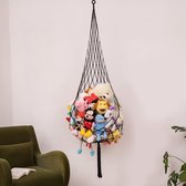 Macrame knuffeldier net hangmat klein pluchen speelgoed grote hoekmuur hangende organisator voor kinderen Boheems geweven decor display knuffels net