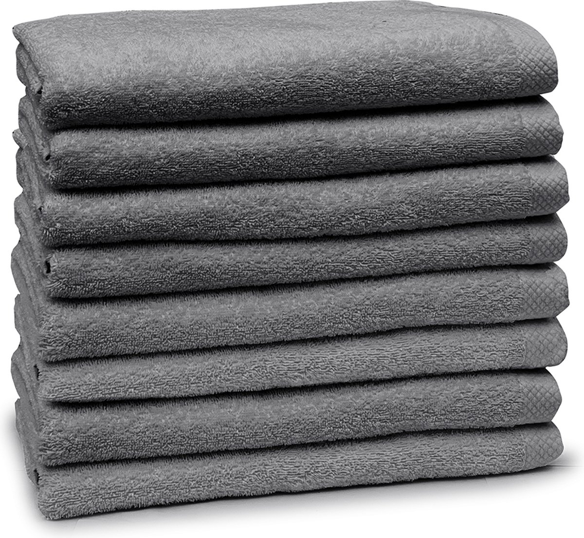 Eleganzzz Handdoeken Set - Set van 8 - Badhanddoeken 70x140cm - Badlakens - Handdoek - 420 gr/m2 - 100% Katoen - dark grey