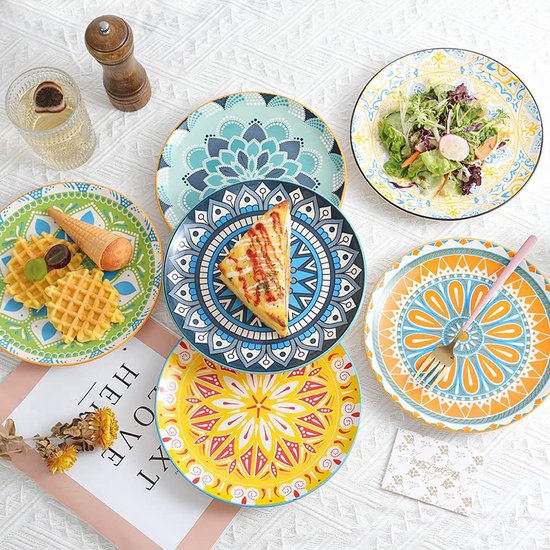 KADAX Dessertborden 19 cm in 6-delige set, witte ontbijtborden van opaalglas, taartborden, kleine borden voor cake, dessert en ontbijt, vaatwasmachinebestendig (wit
