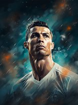 Cristiano Ronaldo Poster - Voetbal Poster - Sport - Graffiti Art - Posters Geschikt om in te lijsten - 43,2 x 61 cm (A2+) - Voetbal Cadeau