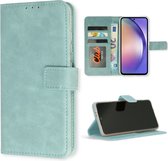 Casemania Hoesje Geschikt voor Samsung Galaxy S21 FE Licht Blauw - Portemonnee Book Case - Kaarthouder & Magneetlipje