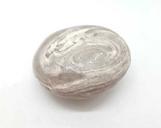Knuffelkei Pebble Mini Urn Grijs Marmer Effect + Siliconenlijm + Organza Opbergzakje