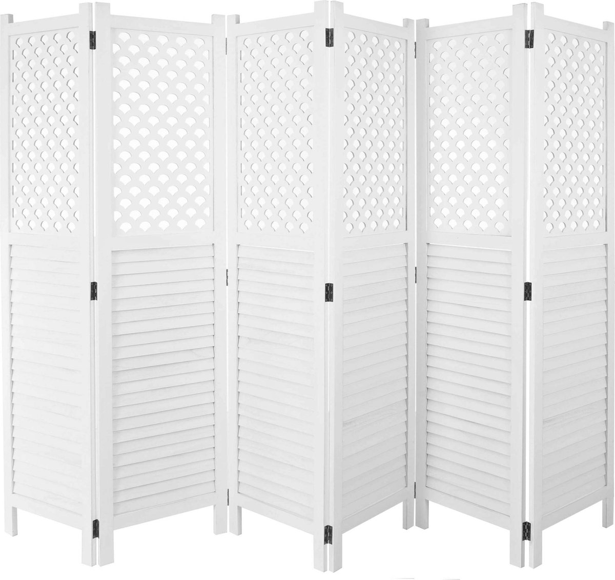 MCW Kamerscherm MCW-A84, kamerscherm, privacyscherm, ornamenten 170x245cm ~ wit
