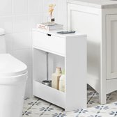 Rootz Badkamer Toiletpapierrolhouder-Badkamerplank Smalle Plank Opbergkast - B55 x D20 x H60cm