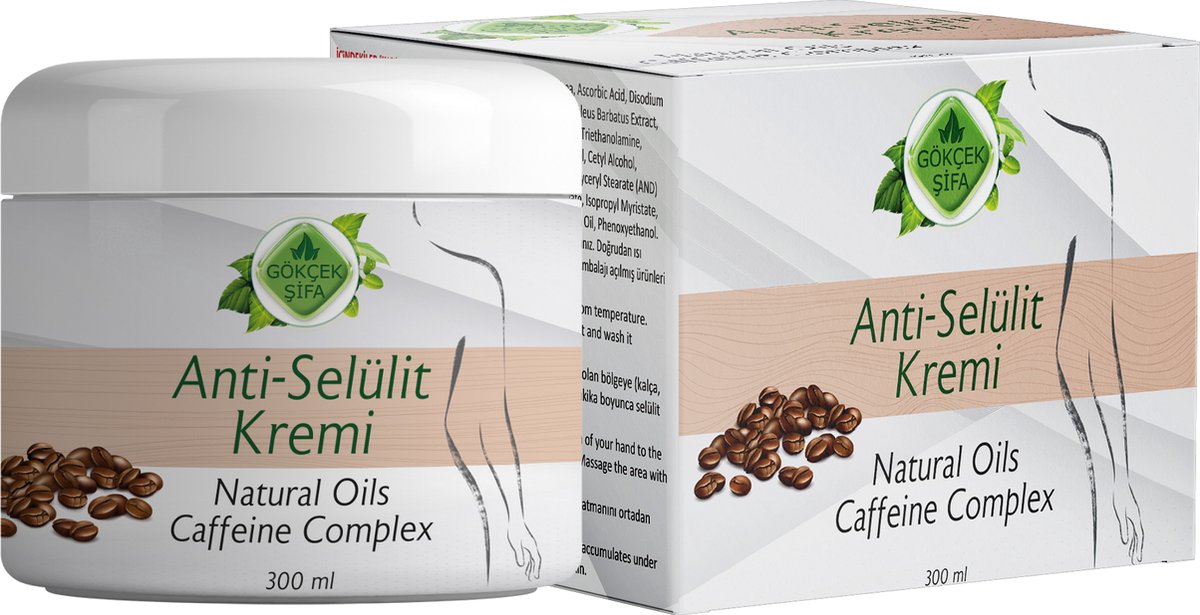 Anti Cellulite Crème - 300 ml - Natuurlijke Oliën Cafeïne Complex - 100% Natuurlijke Formule