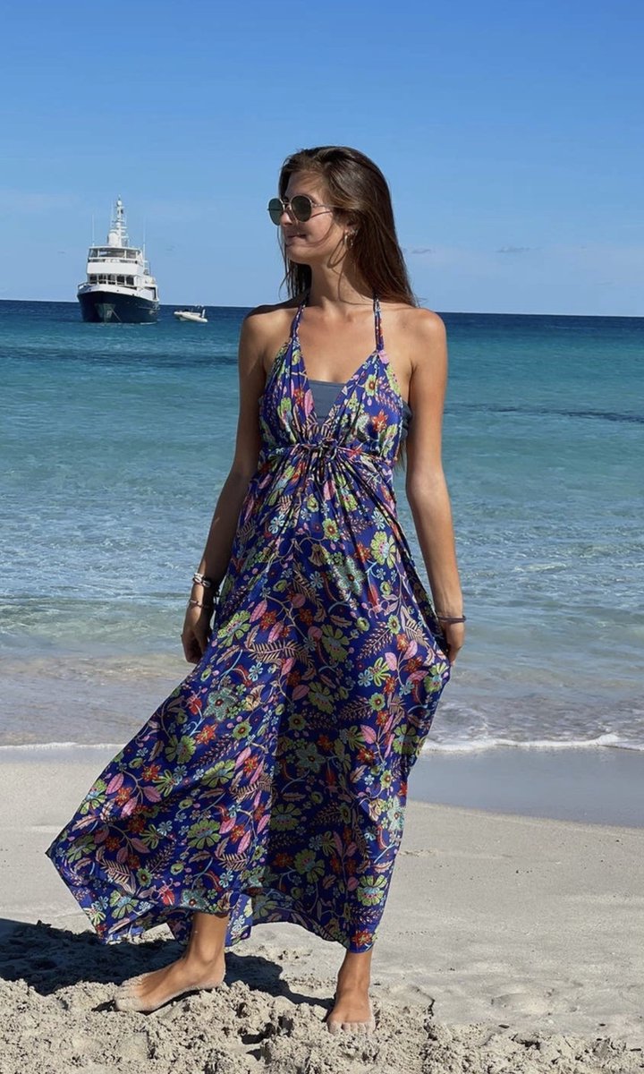 Creme Kleurige Maxi Ibiza Hippie Stijl Jurk main image 0