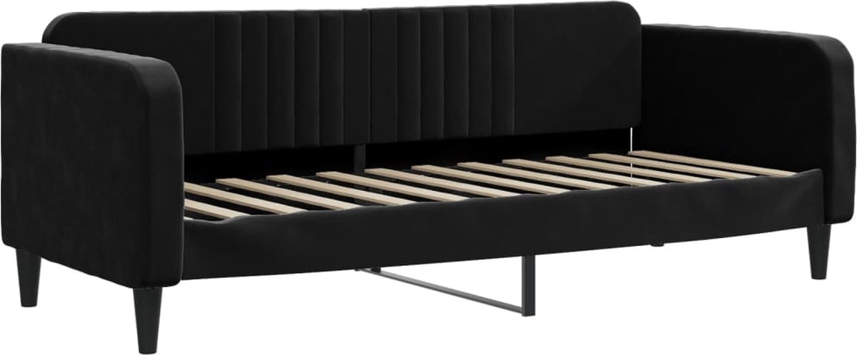 vidaXL Slaapbank - 80x200 - cm - fluweel - zwart