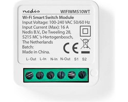 Nedis SmartLife inbouwmodule - Schakelaar - 3680 W - Kroonsteen - App beschikbaar voor: Android / IOS