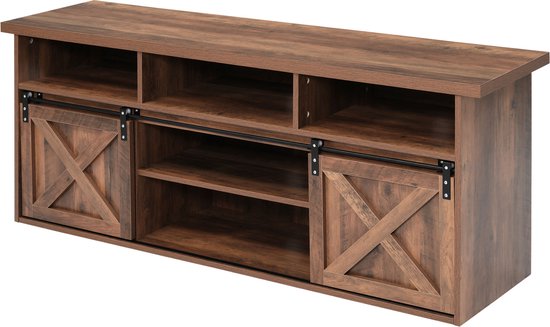 Opbergkast houtlook 6 laden walnoot