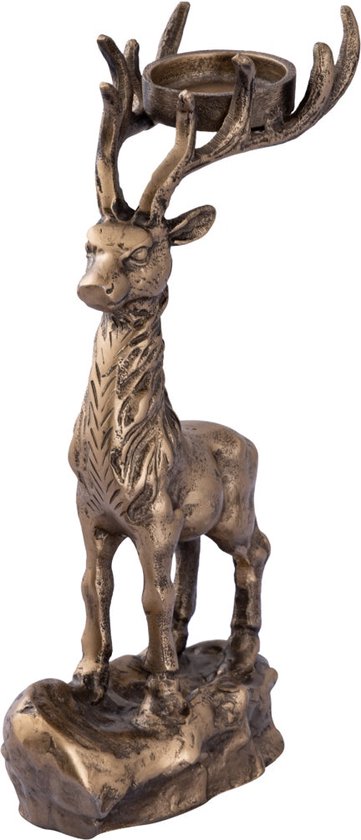 PTMD Bougeoir Dixon - 12x16x31 cm - Aluminium - Messing