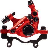 CNC hydraulische skijfrem, fietsen, skijfremset, voor en achter, hydraulische remfietsen van aluminium ringen voor MTB mountainbike, rood