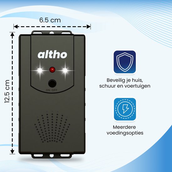 Altho Marterverjager - Marterverjager auto - Steenmarter - Marterverjager op batterijen, 12V en stopcontact - Binnen & Buiten - Altho