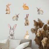 Muursticker konijnen - Konijntjes - Wanddecoratie - Stickers - Konijn - Wanddecoratie - Meubelsticker - Muurdecoratie - Dieren - Stickerkamer®