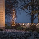 Kerstboom met verlichting voor buiten - 240 LED's - 2200K Amber - 1.5 meter hoogte - Zwart - Vuurvlieg effect