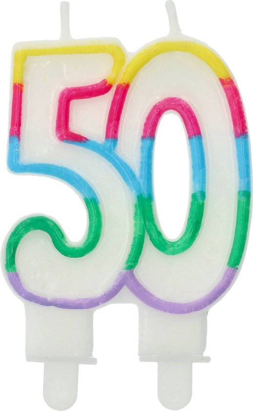 Folat Numéro Colorblock Chiffre 50-7,5 X 6 Cm-Bougies Décoration De D