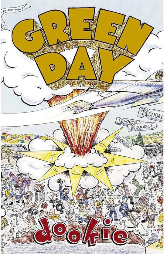 Green Day - Dookie Textiel Poster - Multicolours