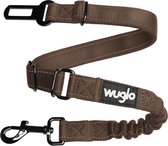 30-95 cm Wuglo hondengordel - Auto harnas voor honden met sterk elastiek - Duurzame & veilige veiligheidsgordel hond met clip - Universeel autoharnas voor honden (bruin)