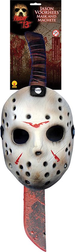 Foto: Machete en masker van jason uit friday the 13th verkleedmasker one size