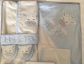 Badjas met capuchon 5-delig - badcape met capuchon voor baby - Set badjas - 100% katoen - Voor baby's van 0- 24 maanden - Oeko-tex gecertificeerd - koe - badhanddoek