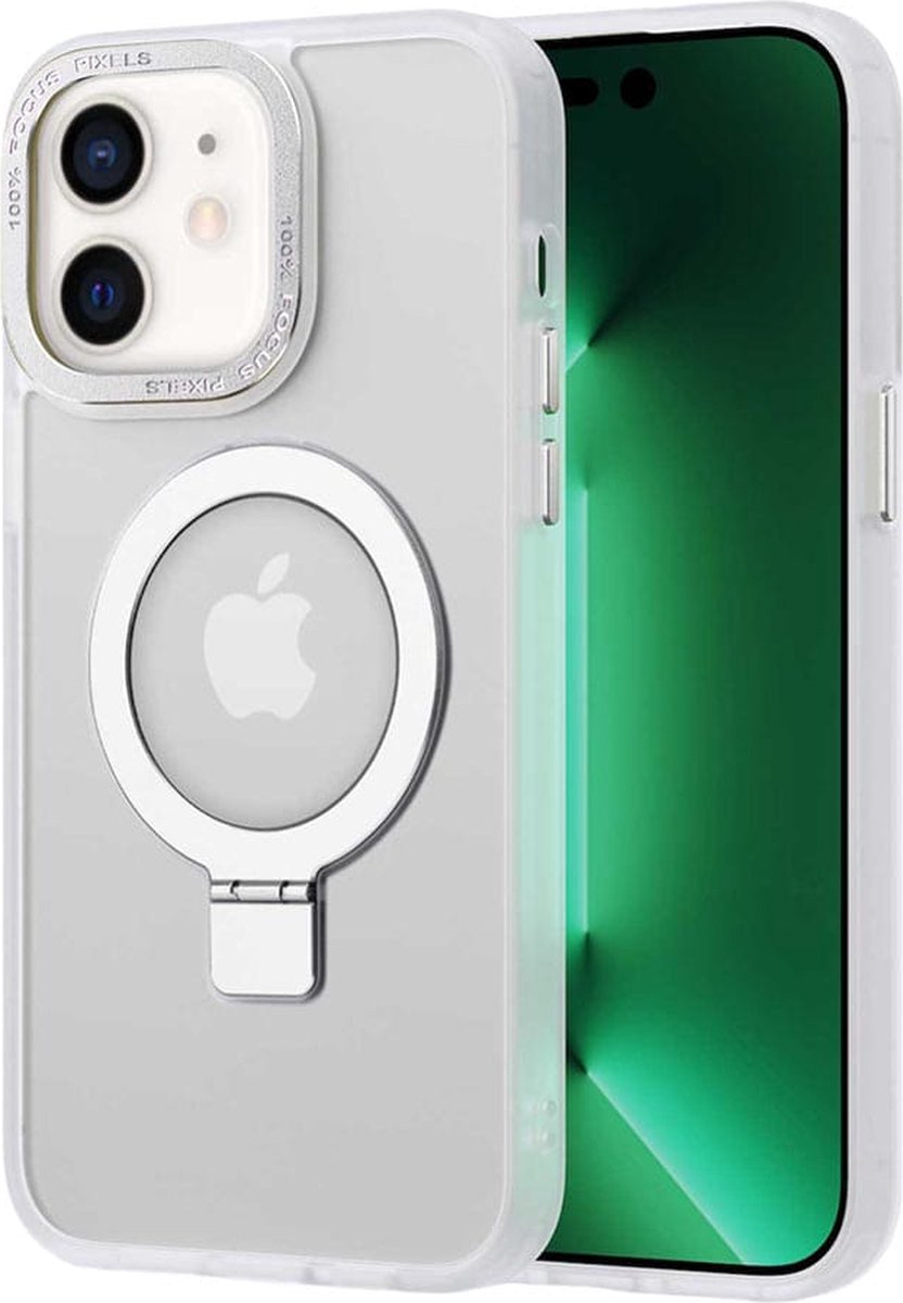 Casify iPhone 12 Hoesje met MagSafe & Kickstand Standaard - Mat Transparant