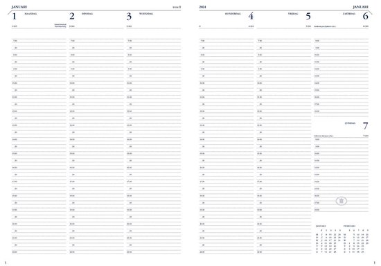 Agenda 2024 Ryam Compact Suprema 7 jours/2 pages bordeaux 1 Stuk bij Bonnet  Office Supplies