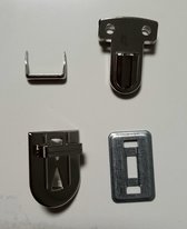 A/3518 koffer en tas sluitingen zilver 4-delig - 2x tassluiting klein/small - 12 mm x 30 mm
