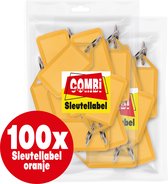 Combi-Label openklapbare Sleutellabels oranje met inlay - Sleutelhanger - Naamlabel – openklapbaar 100 stuks