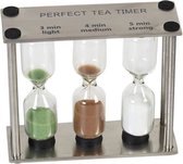 Royal Tea - Thee Zandloper - 3, 4 en 5 minute- RVS- Glas - Tea Hourglass