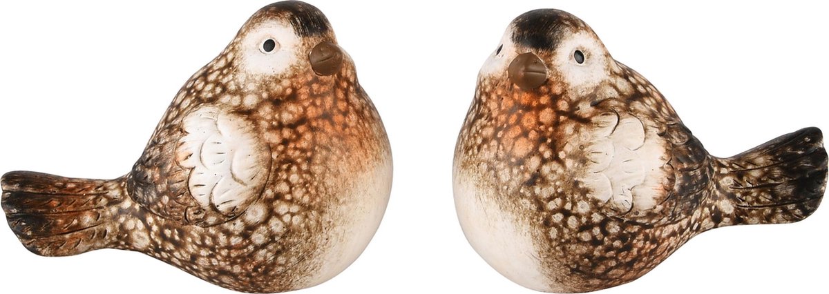 Dekoratief | Vogeltje 'Ralph', keramiek, 11x7x8cm, set van 2 stuks | A235469