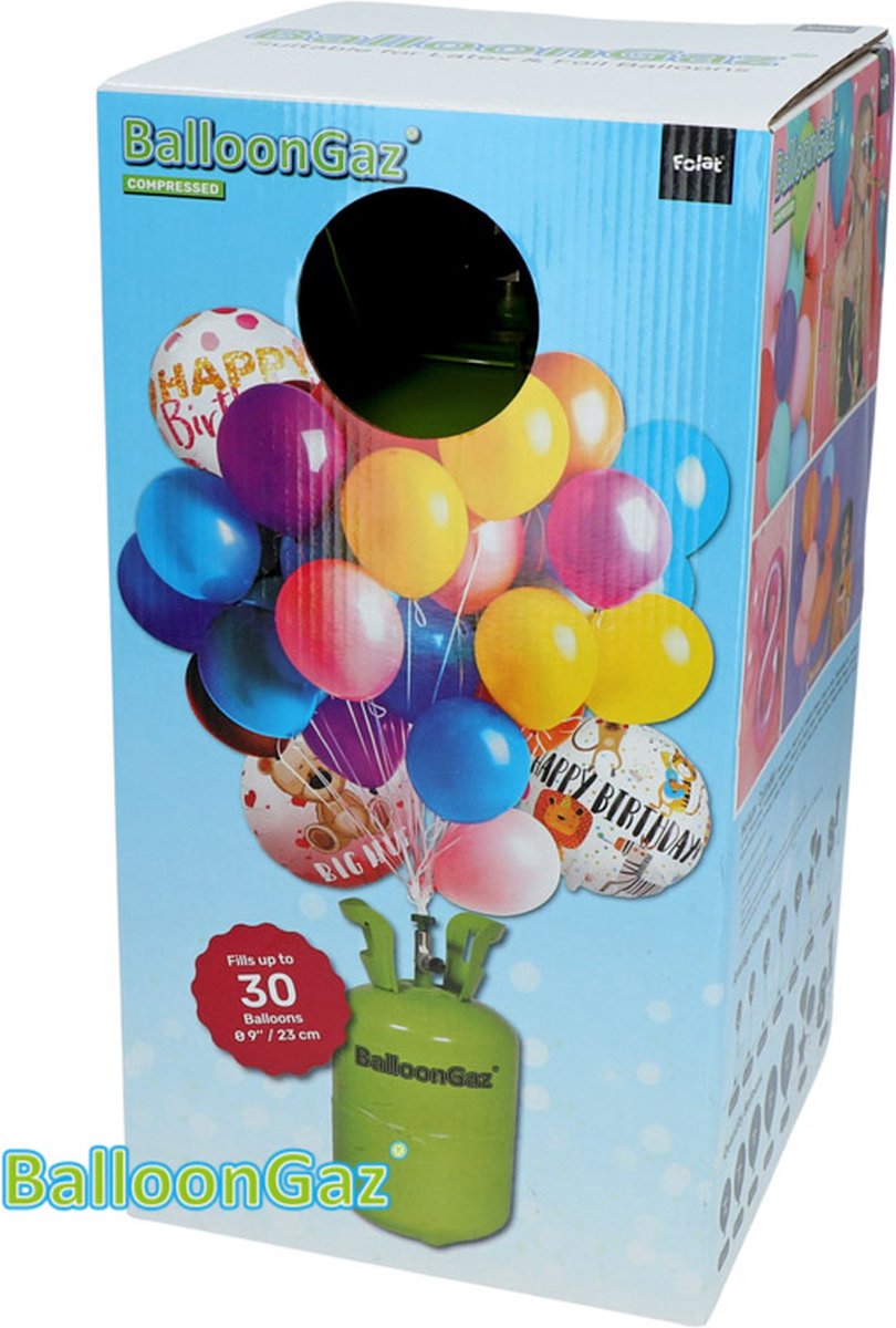 Balloon Gaz - - Helium Tank - 30 ballonnen - Folat