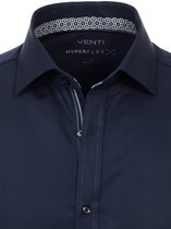 Venti Hyperflex Overhemd Blauw Stretch Body Fit - XXL