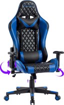 FOXSPORT Chaise de Gaming - E- Sports - Chaise de bureau avec oreiller cervical et coussin de dossier réglable - Hauteur d'assise réglable - Chaise de gamer ergonomique - Noir x Bleu - Chaise de gamer - Chaise d'ordinateur - Chaise pivotante