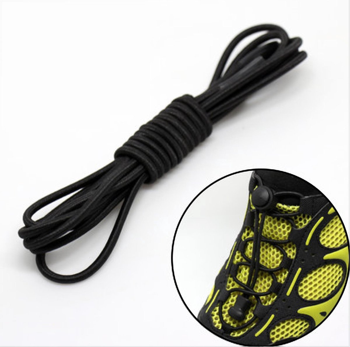 CHPN - Veters - Elastische veters - Lock veters - Universeel - 1 paar - Zwart - Elastische Schoenveters - Veters met Lock