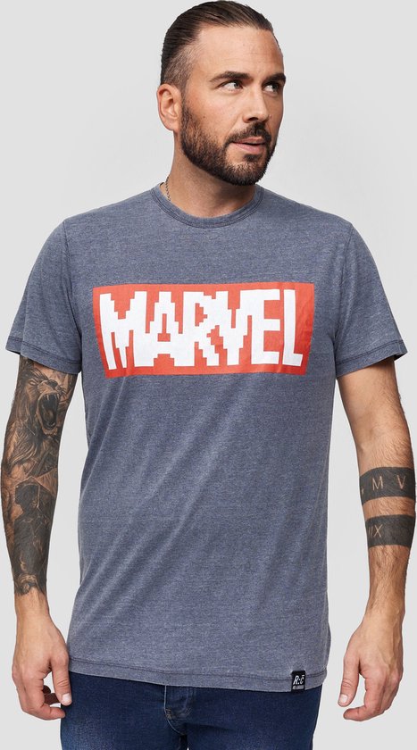 Recovered Marvel Pixel Logo T-Shirt